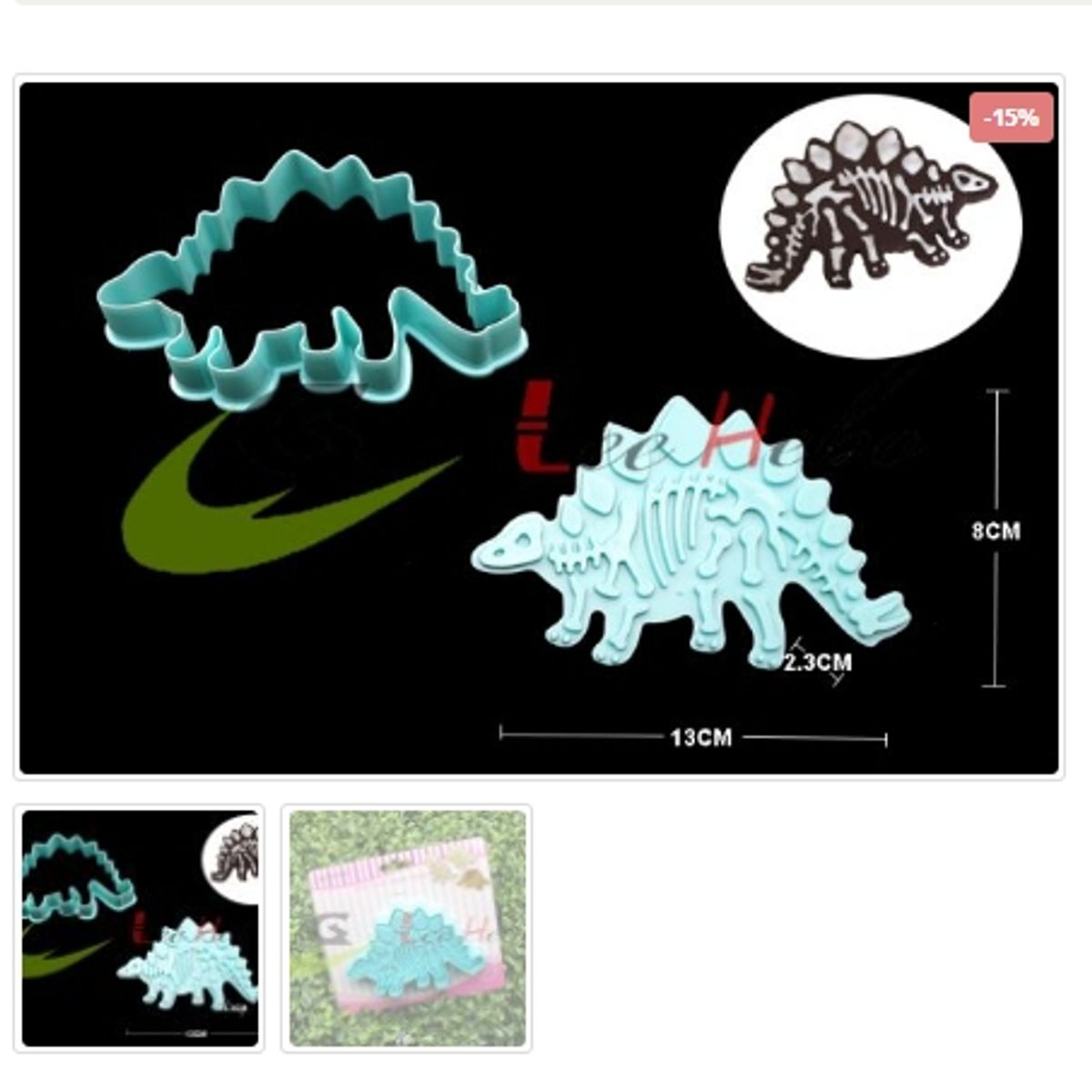 GENERICO - Cortador De Galletas Estegosaurio Plastico