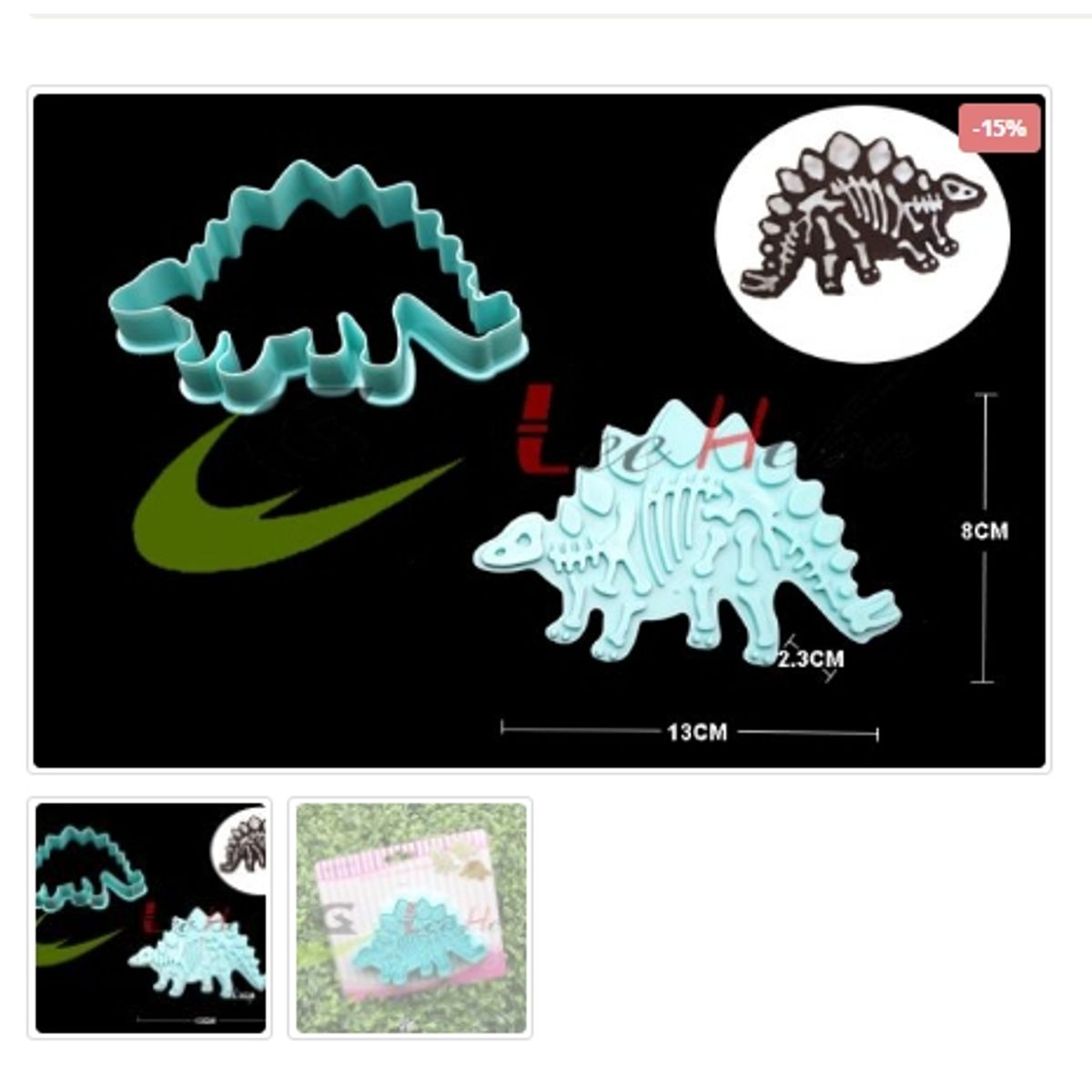 GENERICO - Cortador De Galletas Estegosaurio Plastico