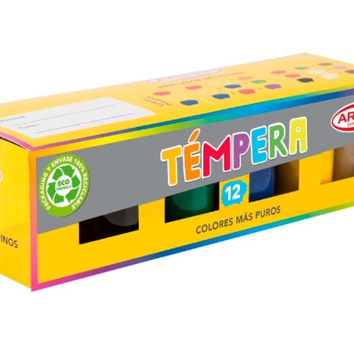 GENERICO - Tempera Colores Mas Oscuros 12 Unidades