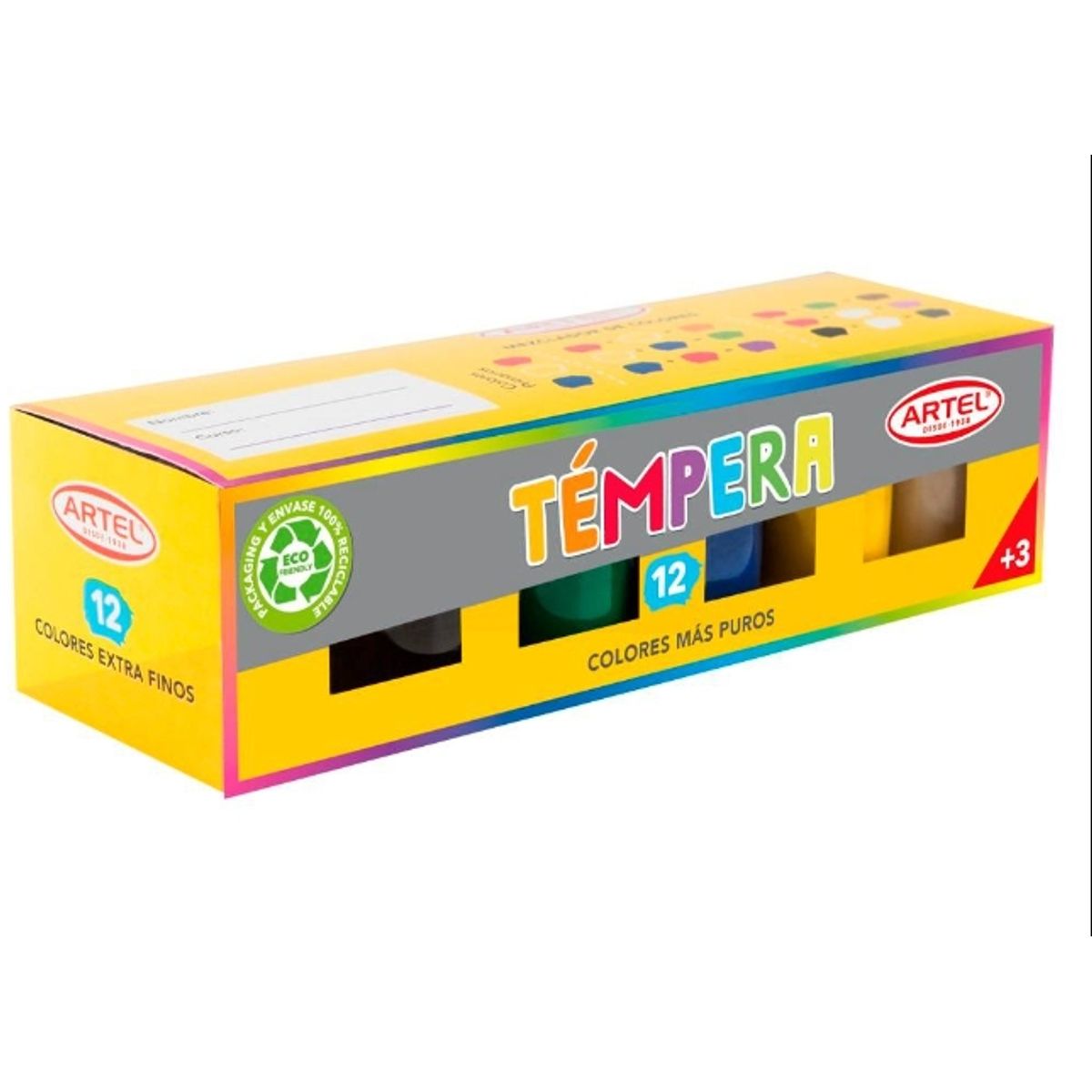 GENERICO - Tempera Colores Mas Oscuros 12 Unidades