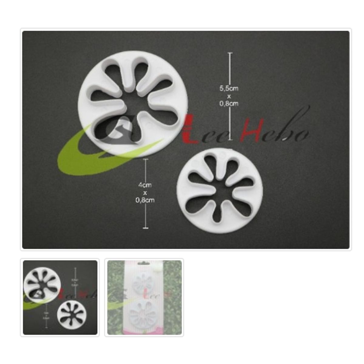 GENERICO - Cortador De Galletas Plastico Figura Flor 2 Piezas