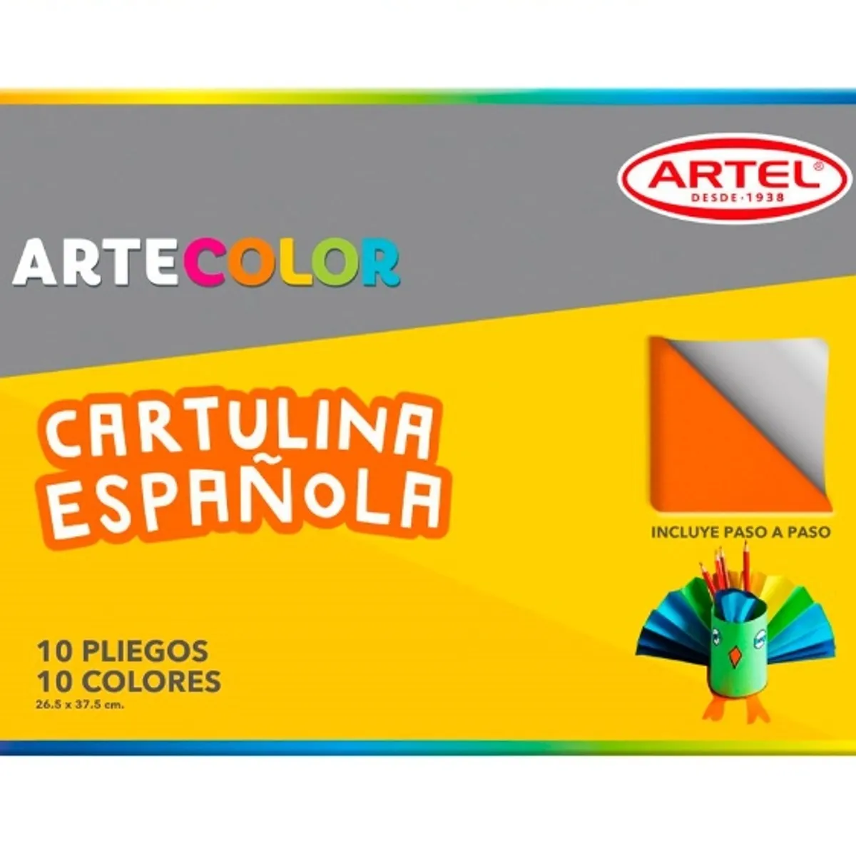 GENERICO - Cartulina Española ArteColor 10 Pliegos 10 Colores