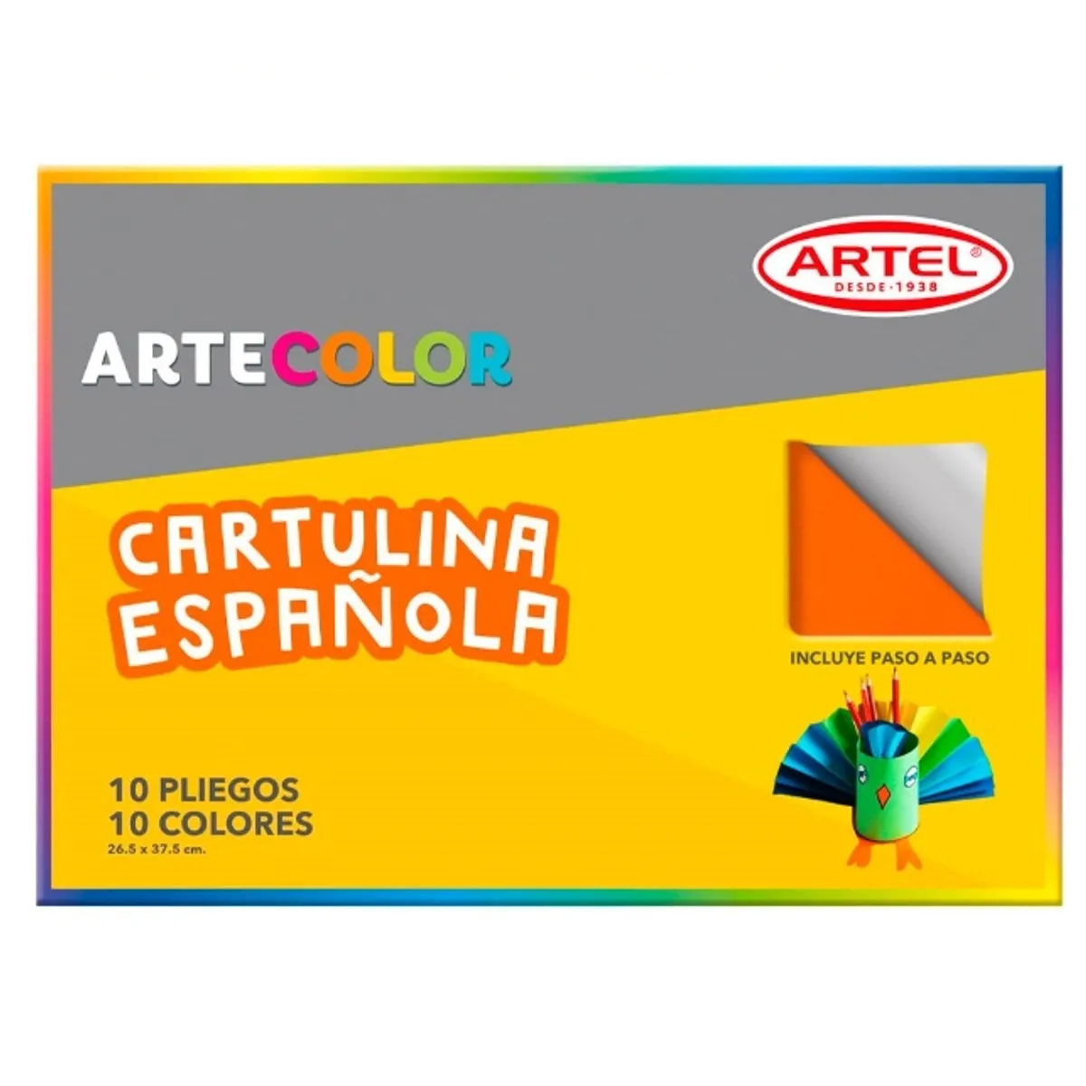 GENERICO - Cartulina Española ArteColor 10 Pliegos 10 Colores