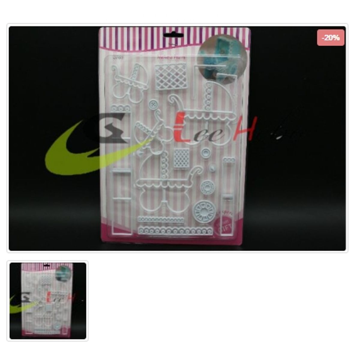 GENERICO - Cortador De Galletas Plastico Figura Carriola De Bebe 18 Piezas