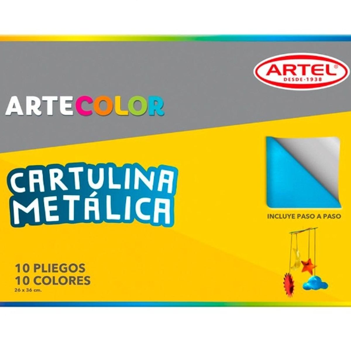 GENERICO - Cartulina Metalica ArteColor 10 Pliegos 10 Colores