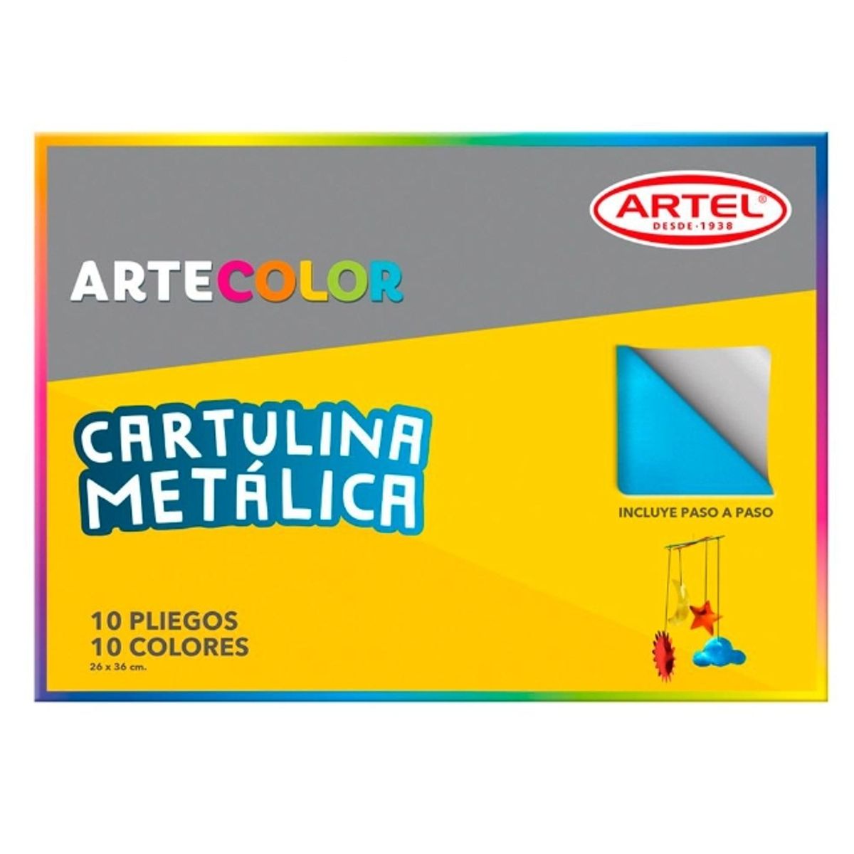 GENERICO - Cartulina Metalica ArteColor 10 Pliegos 10 Colores