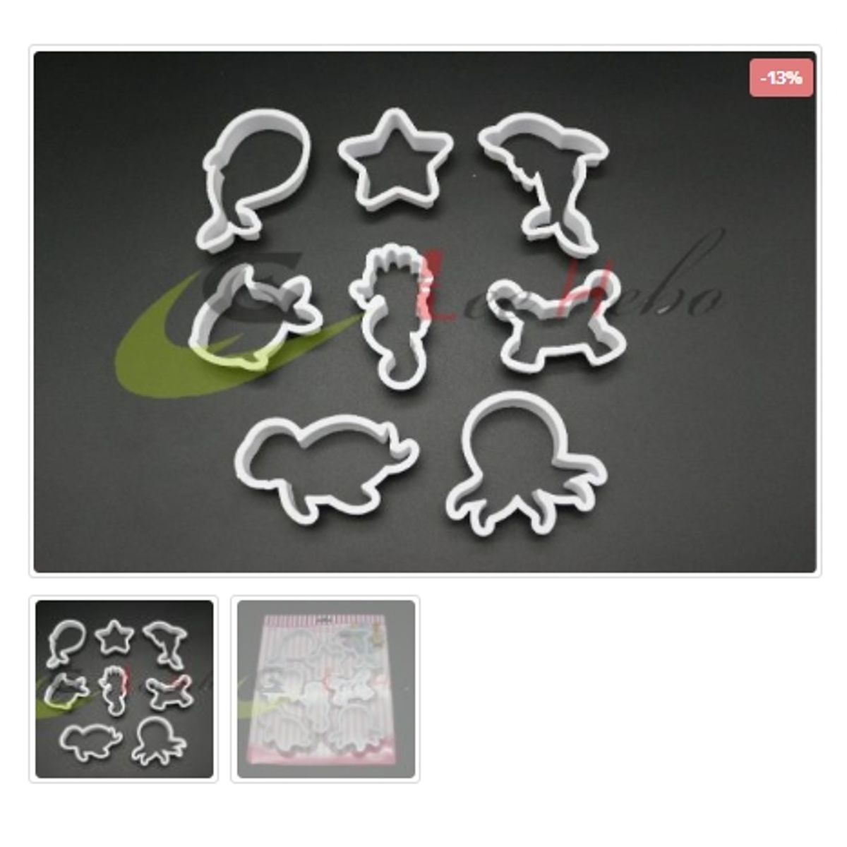 GENERICO - Cortador De Galletas Plastico Figura Animales 8 Piezas