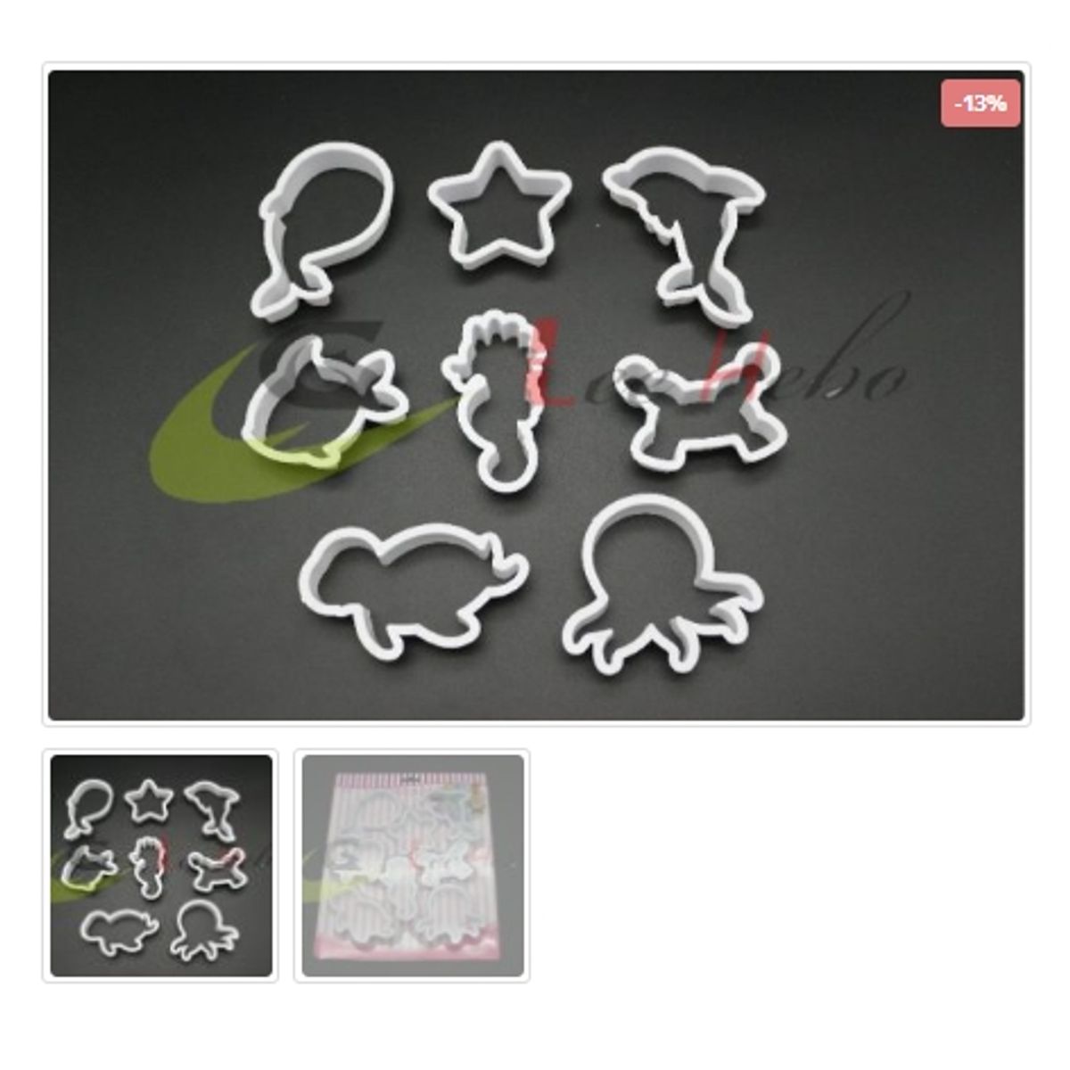 GENERICO - Cortador De Galletas Plastico Figura Animales 8 Piezas