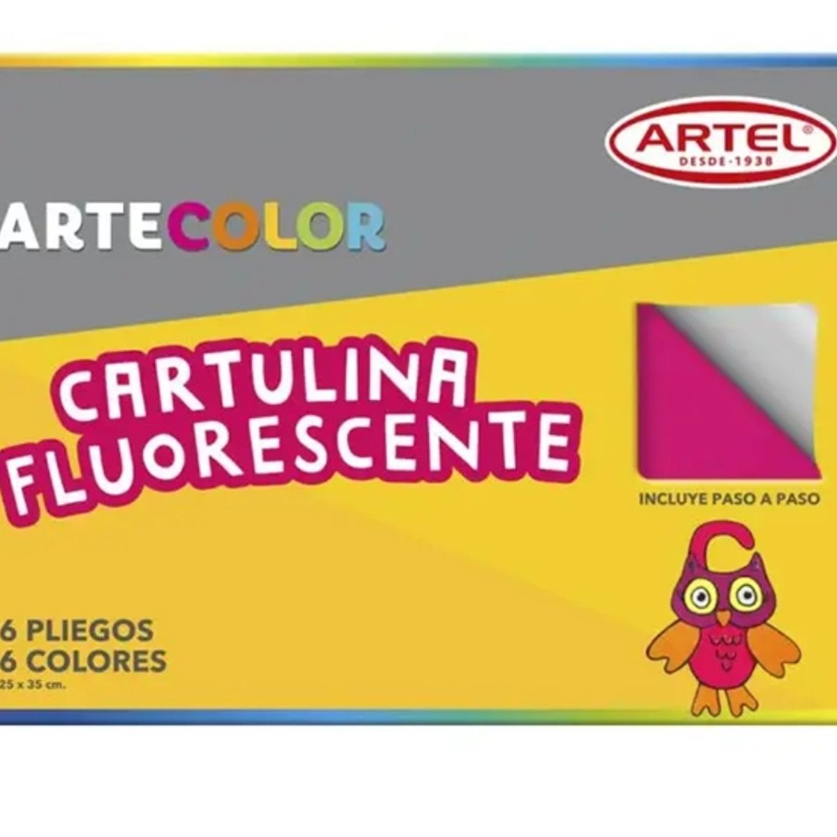 GENERICO - Cartulina Fluorescente ArteColor 6 Hojas 6 Pliegos
