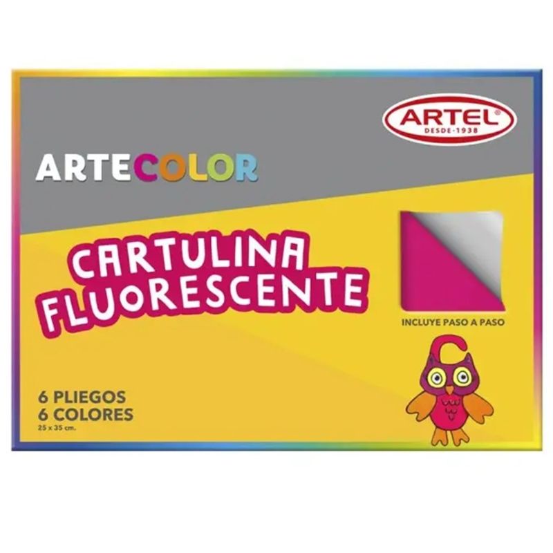 GENERICO - Cartulina Fluorescente ArteColor 6 Hojas 6 Pliegos