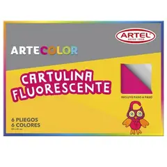 GENERICO - Cartulina Fluorescente ArteColor 6 Hojas 6 Pliegos
