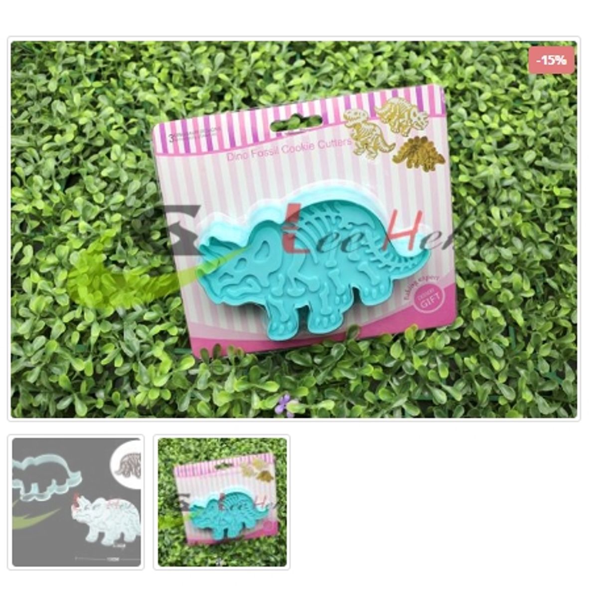 GENERICO - Cortador De Galletas Plastico Figura Triceraptos