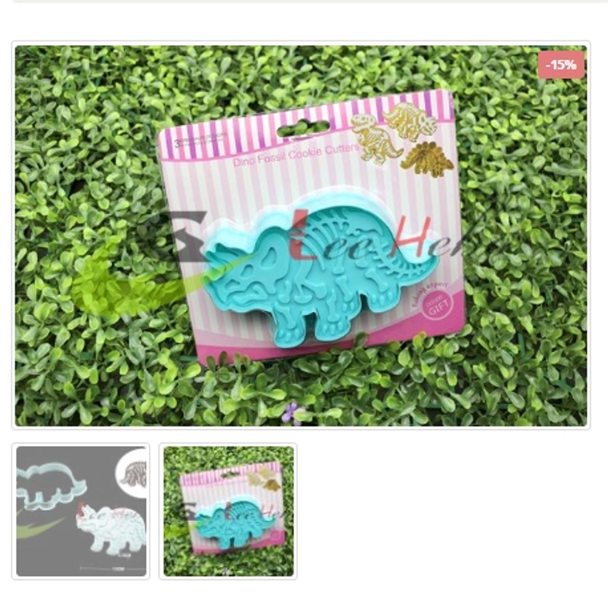 GENERICO - Cortador De Galletas Plastico Figura Triceraptos