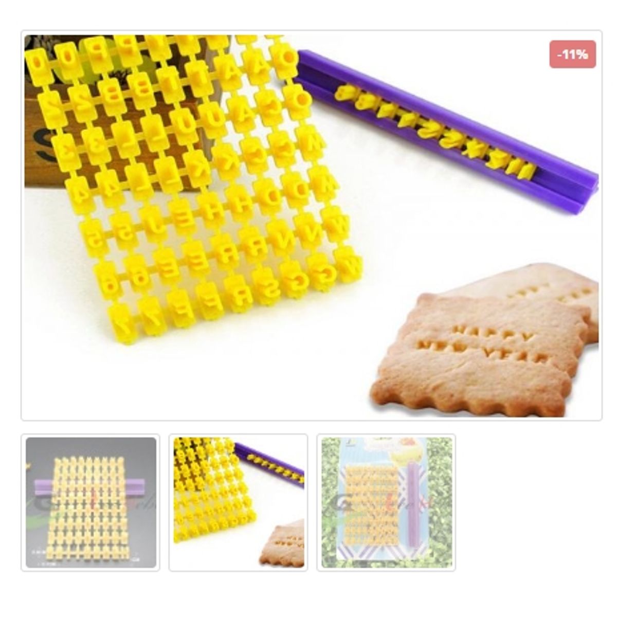 GENERICO - Cortador De Galletas Plastico Letras Y Numeros