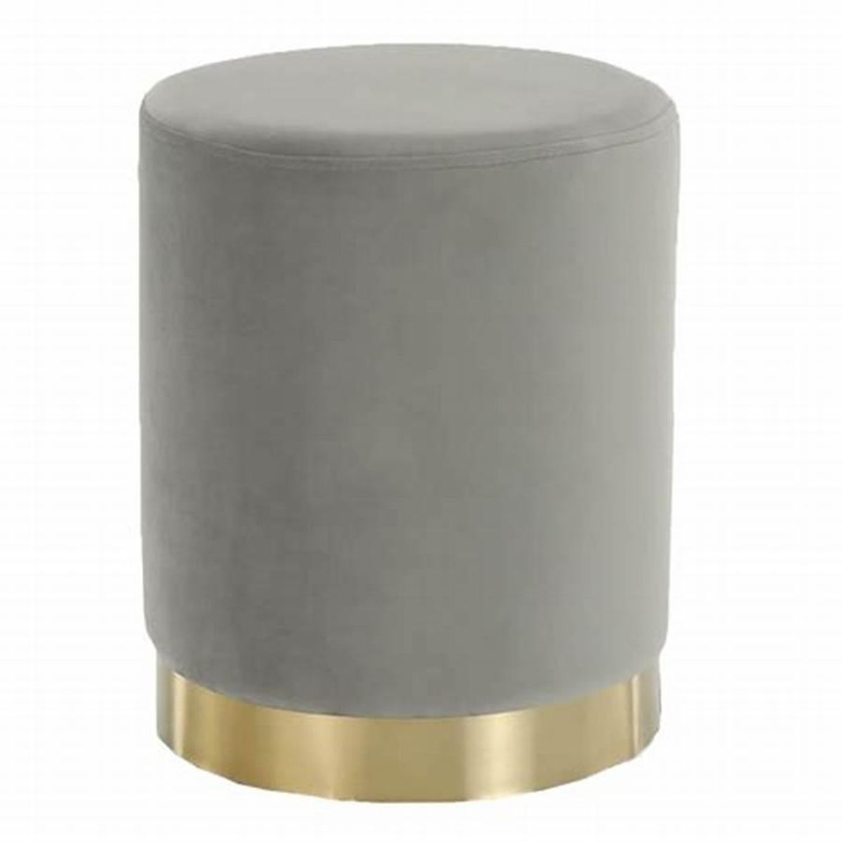 GENERICO - Puff Velvet Redondo Terciopelo GRIS