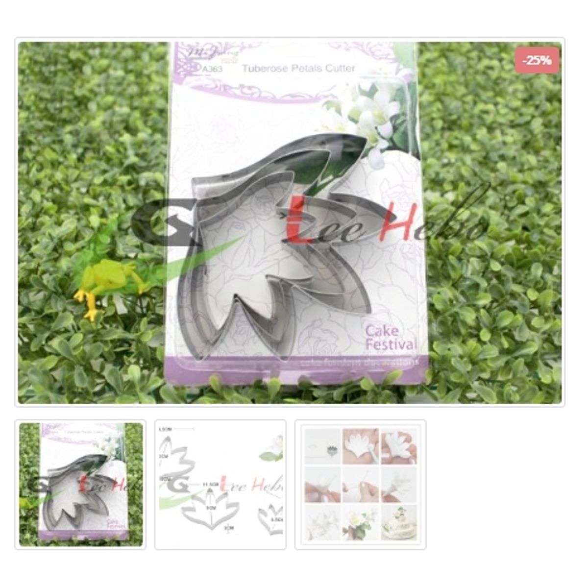 GENERICO - Cortador Flor Metalico Galletas 3 Piezas