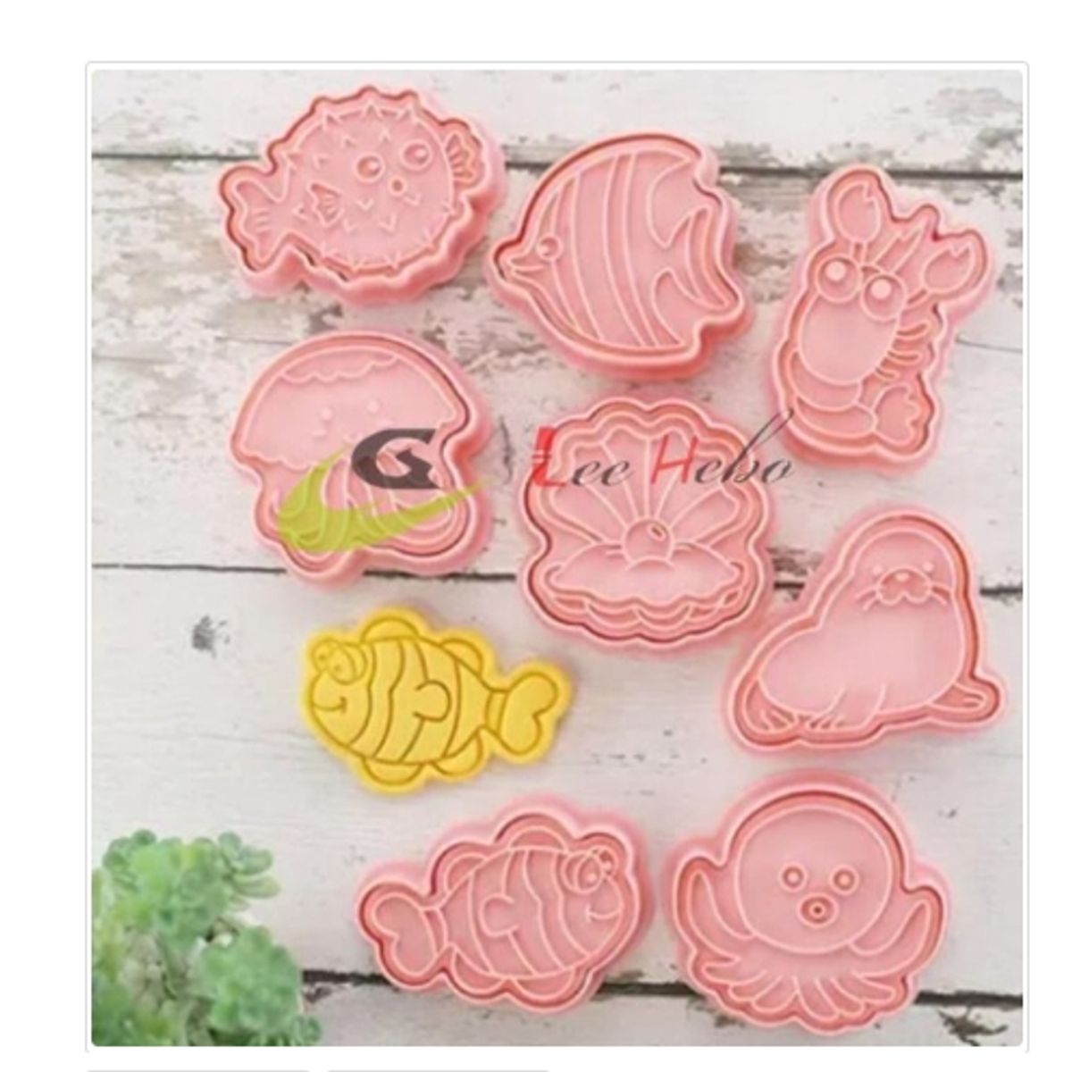 GENERICO - Cortador Galletas Animales Marinos 8 Piezas Plastico