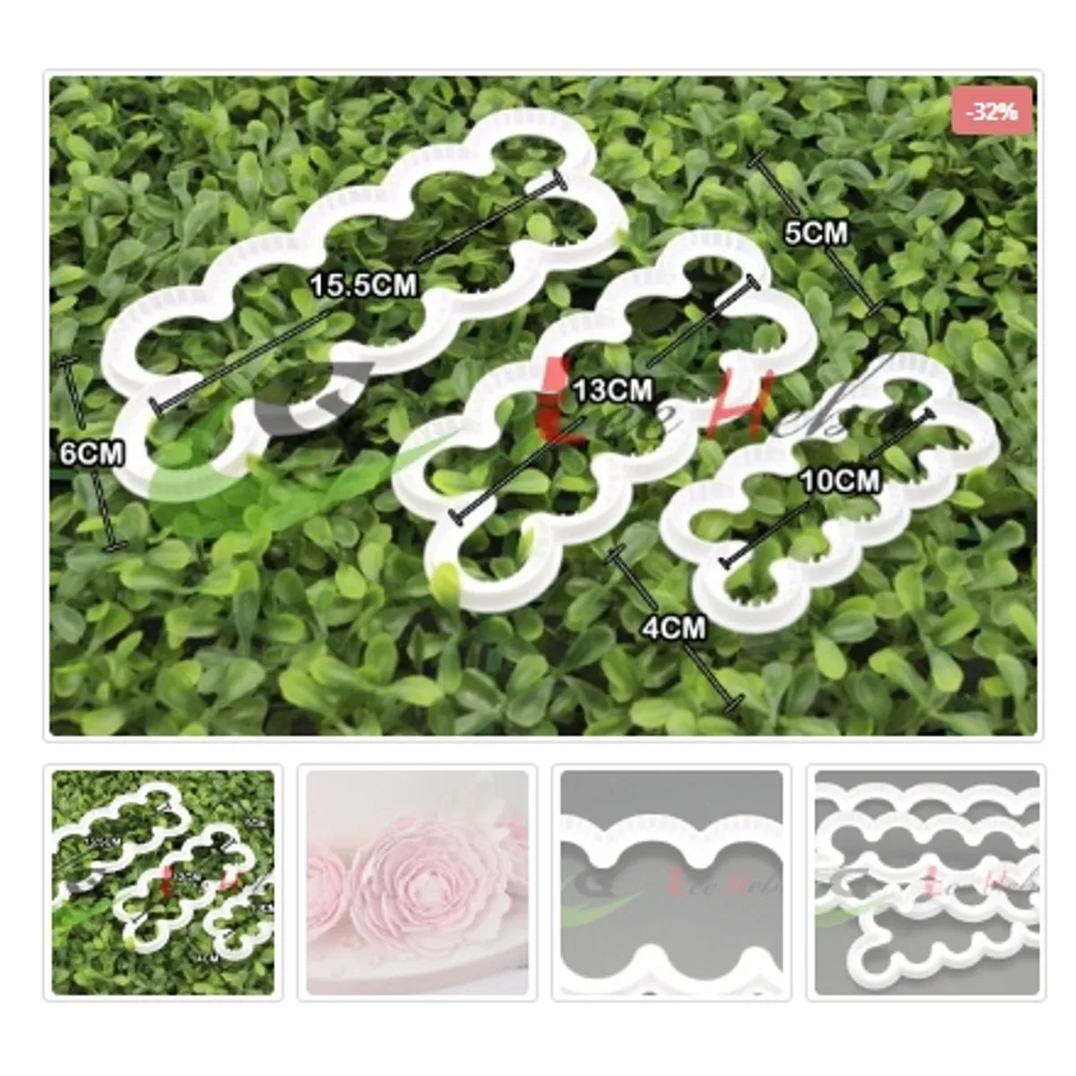 GENERICO - Cortador Galletas Plastico Flor 3 Pcs