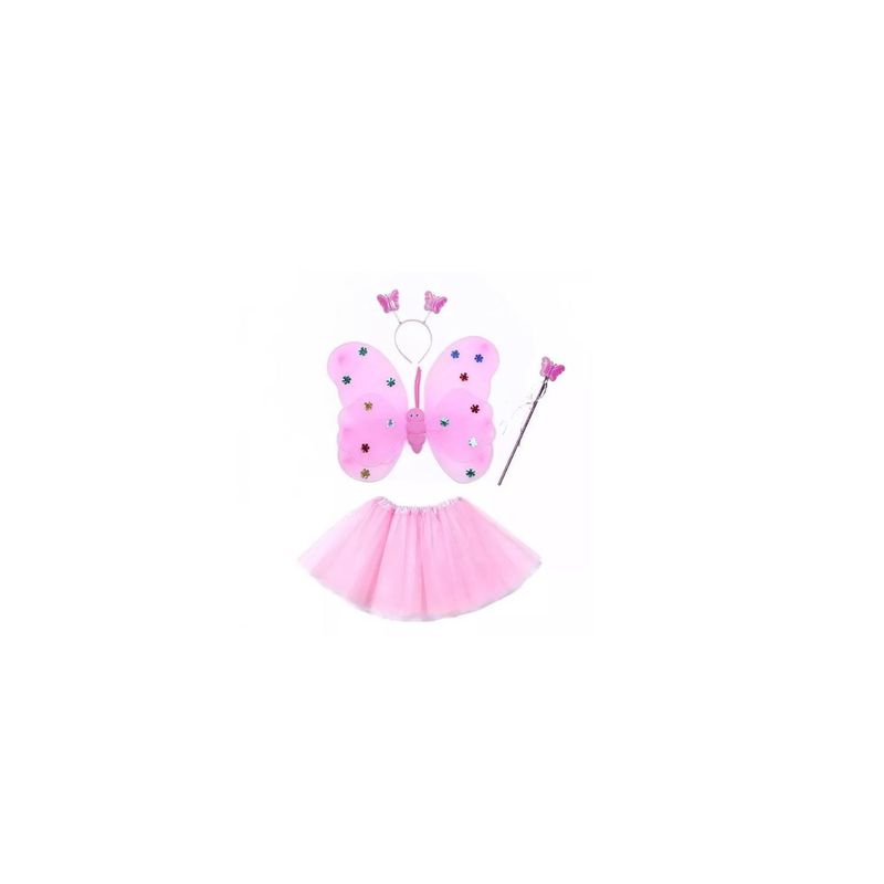 GENERICO - Disfraz Infantil Alas Niña Mariposa Falda Cintillo