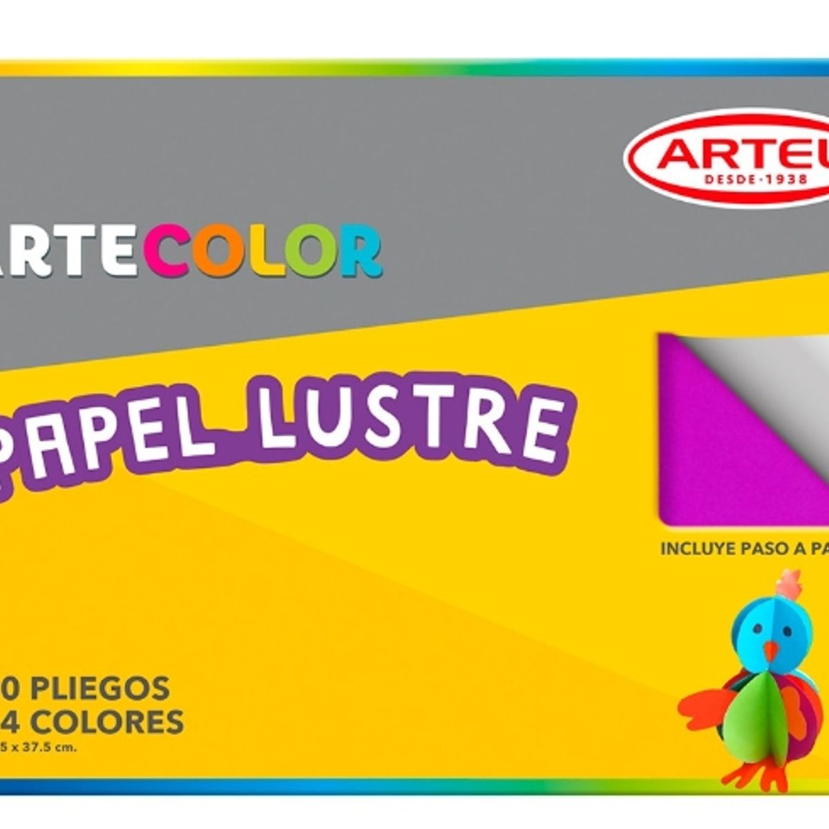 GENERICO - Papel Lustre ArteColor 20 Pliegos 14 Colores