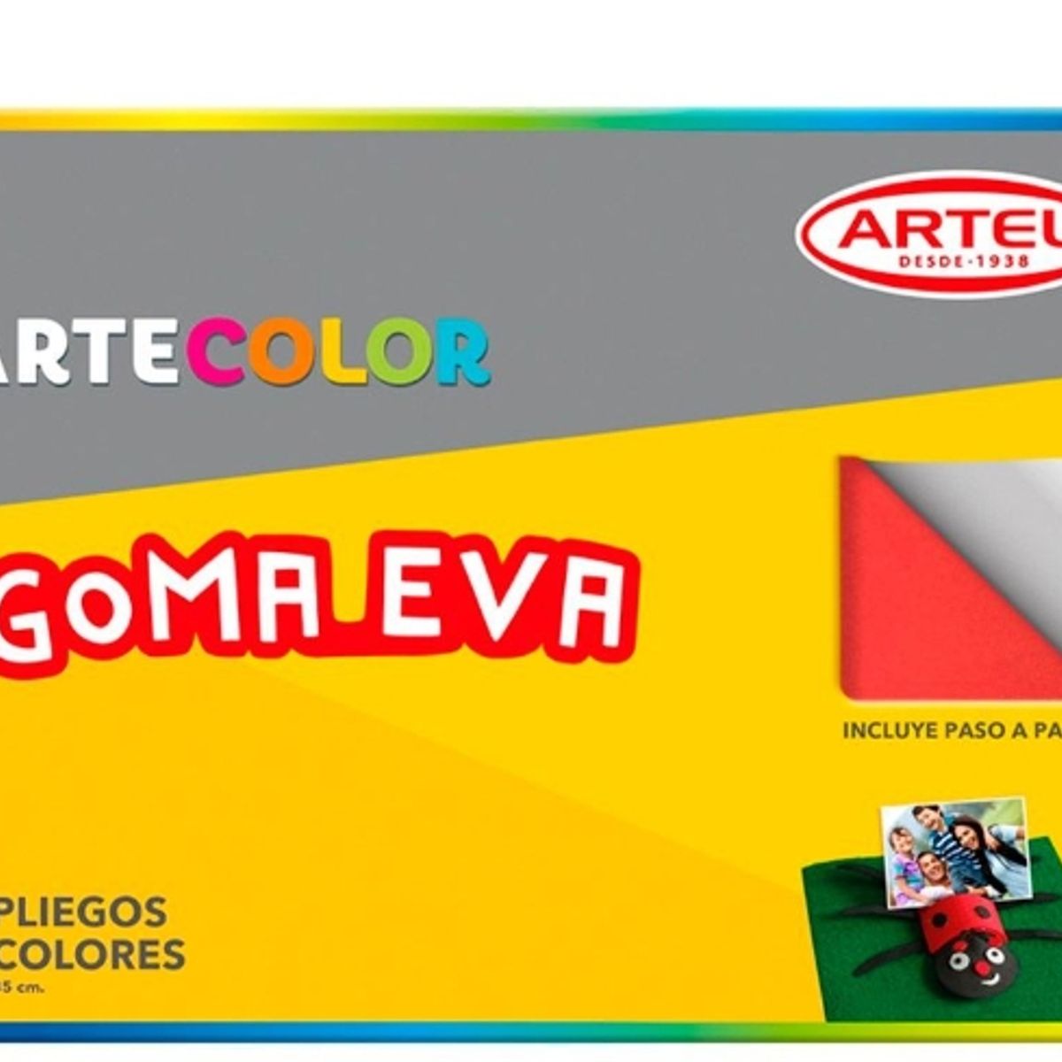 GENERICO - Cartula Goma Eva Arte Color 6 Pliegos 6 Colores