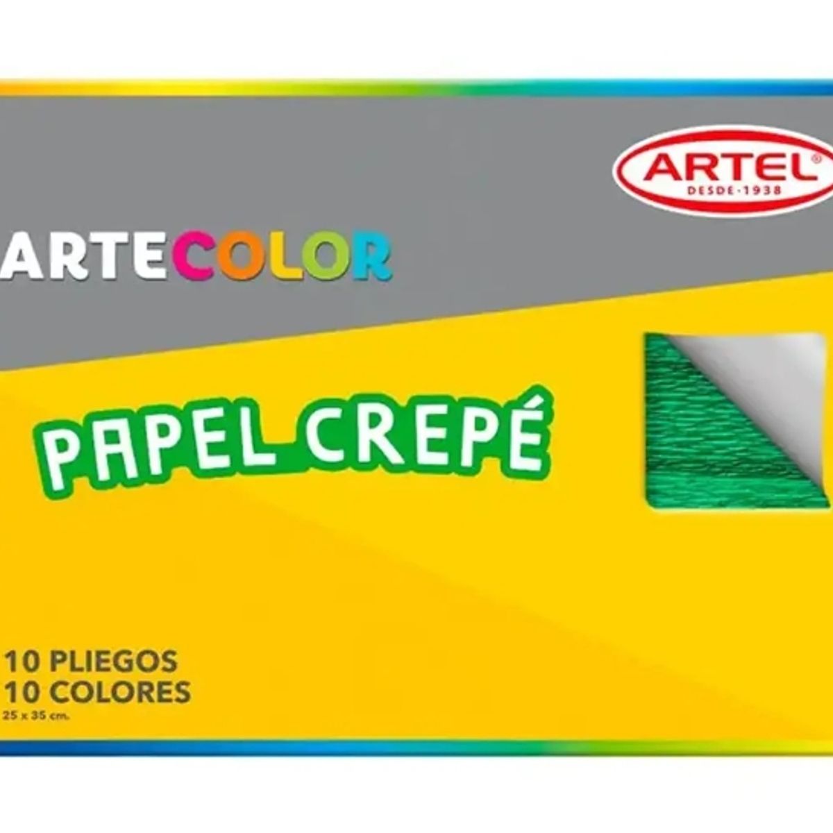 GENERICO - Cartulina Papel Crepe ArteColor  10 Pliegos 10 Colores