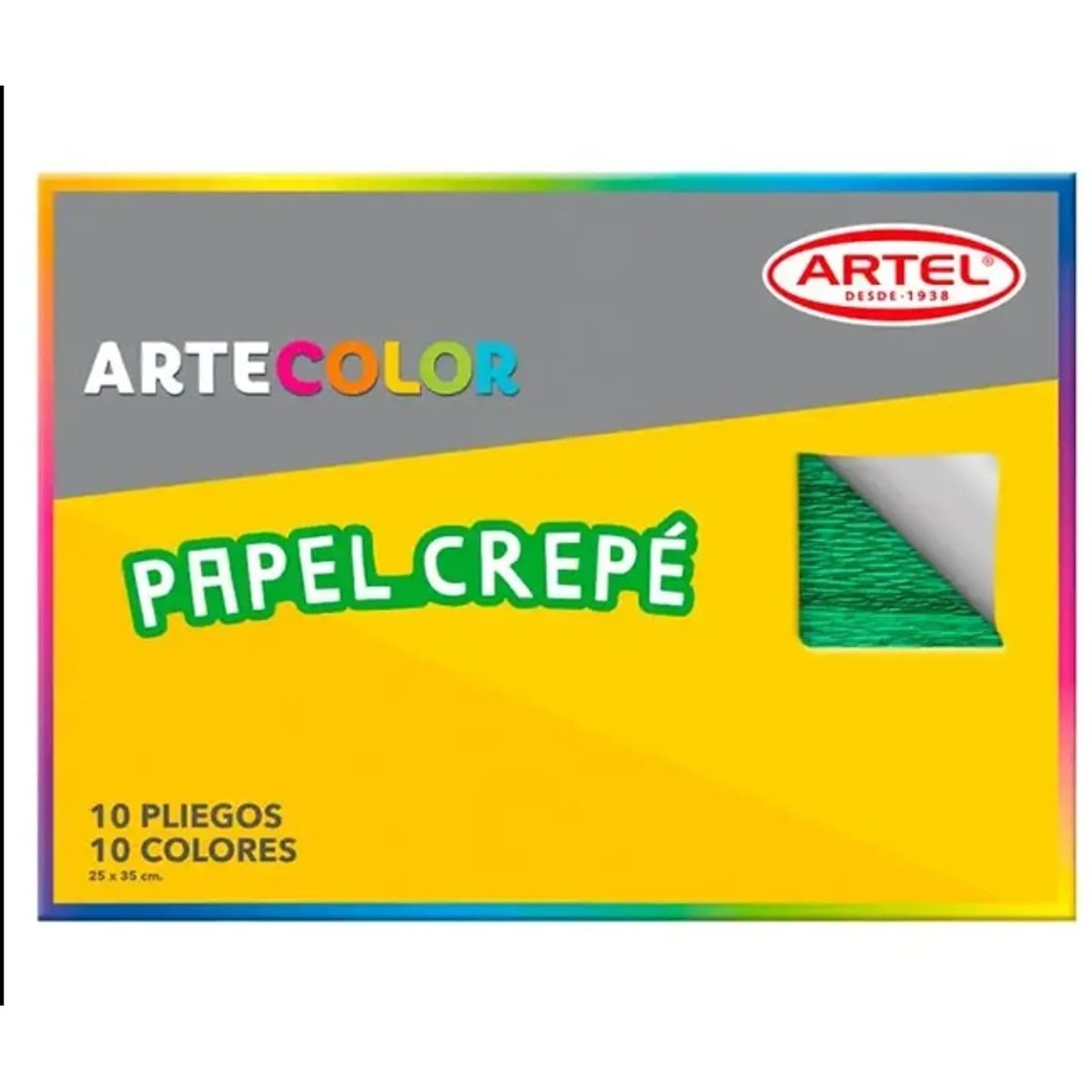 GENERICO - Cartulina Papel Crepe ArteColor  10 Pliegos 10 Colores