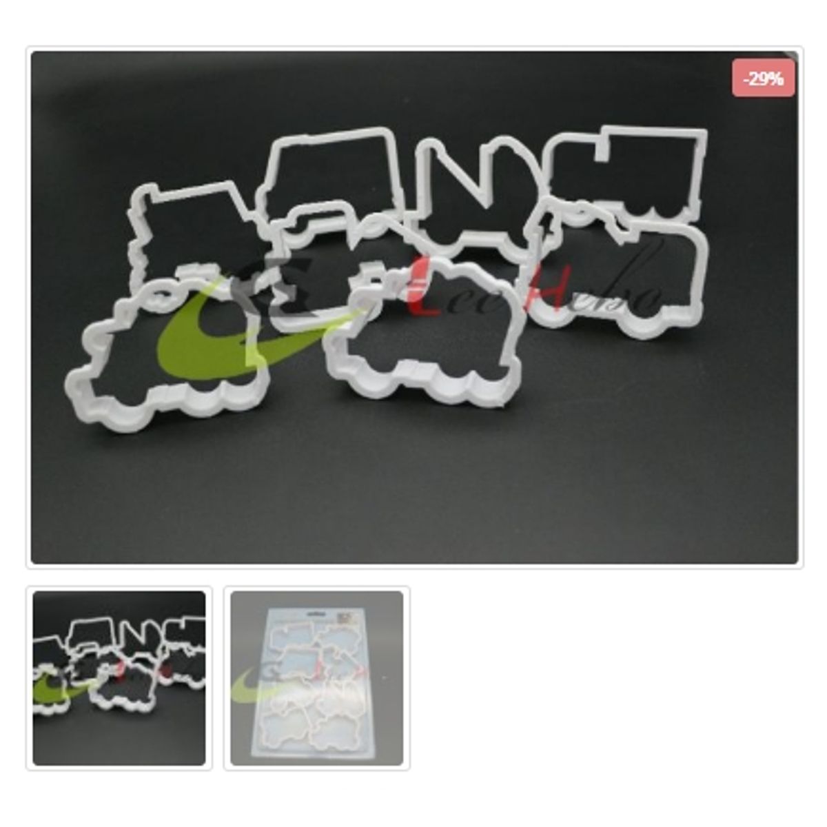 GENERICO - Cortador Plástico De Galletas 8 Piezas Figura Autos