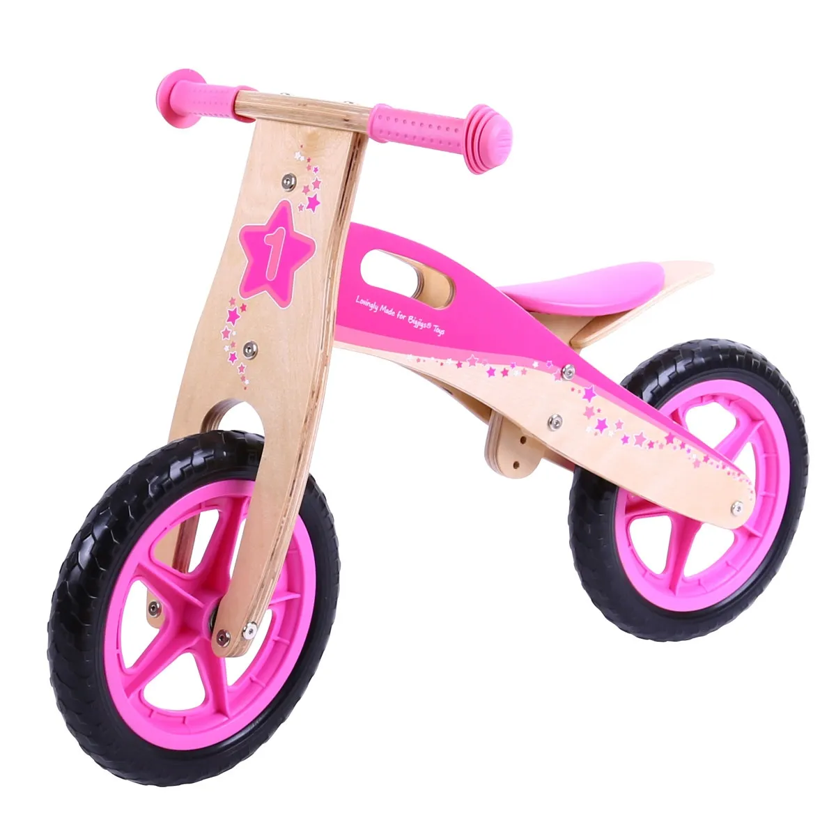 GENERICO - Bicicleta De Equilibrio Aprendizaje Madera Rosada
