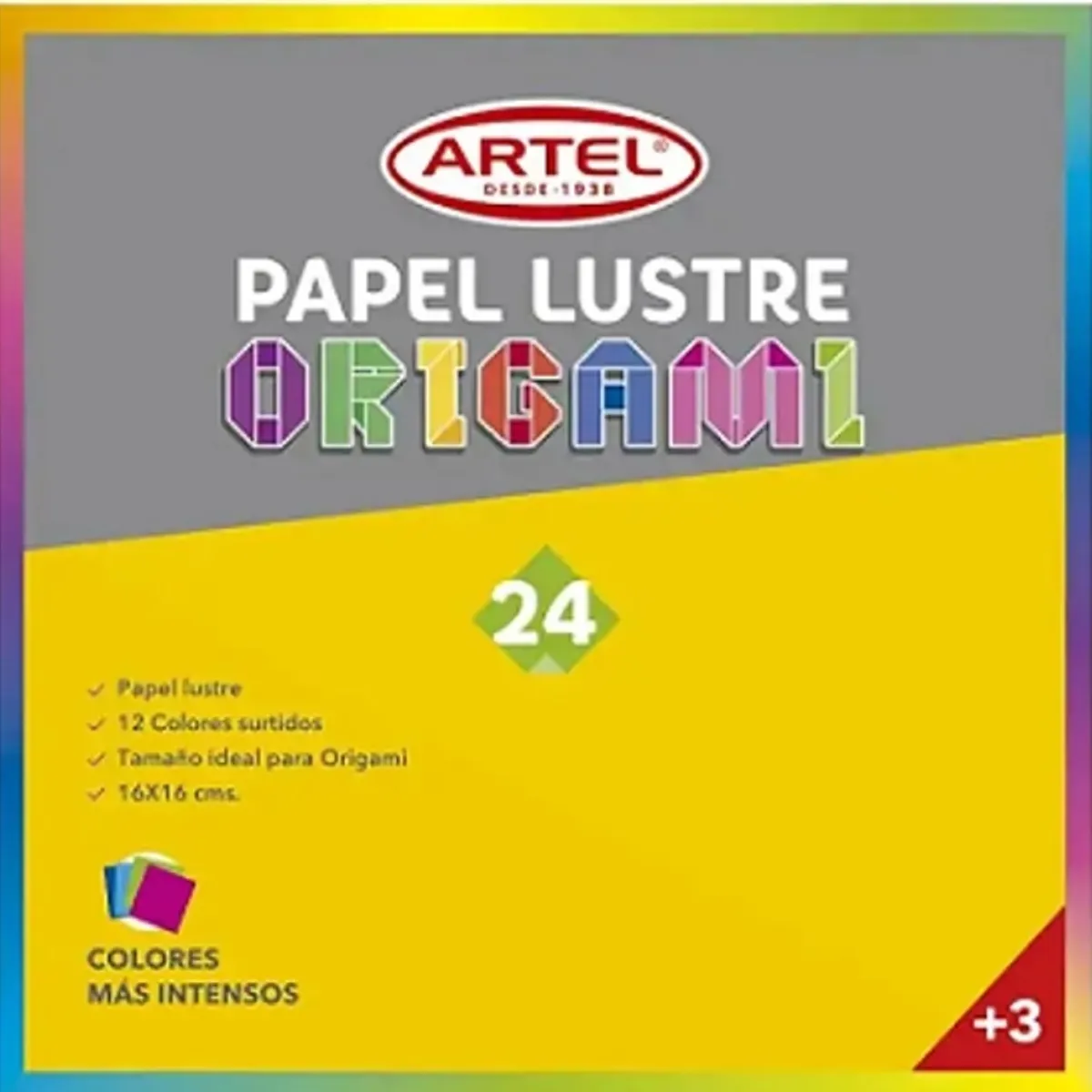 GENERICO - Papel Lustre Origami De Colores Mas Intensos