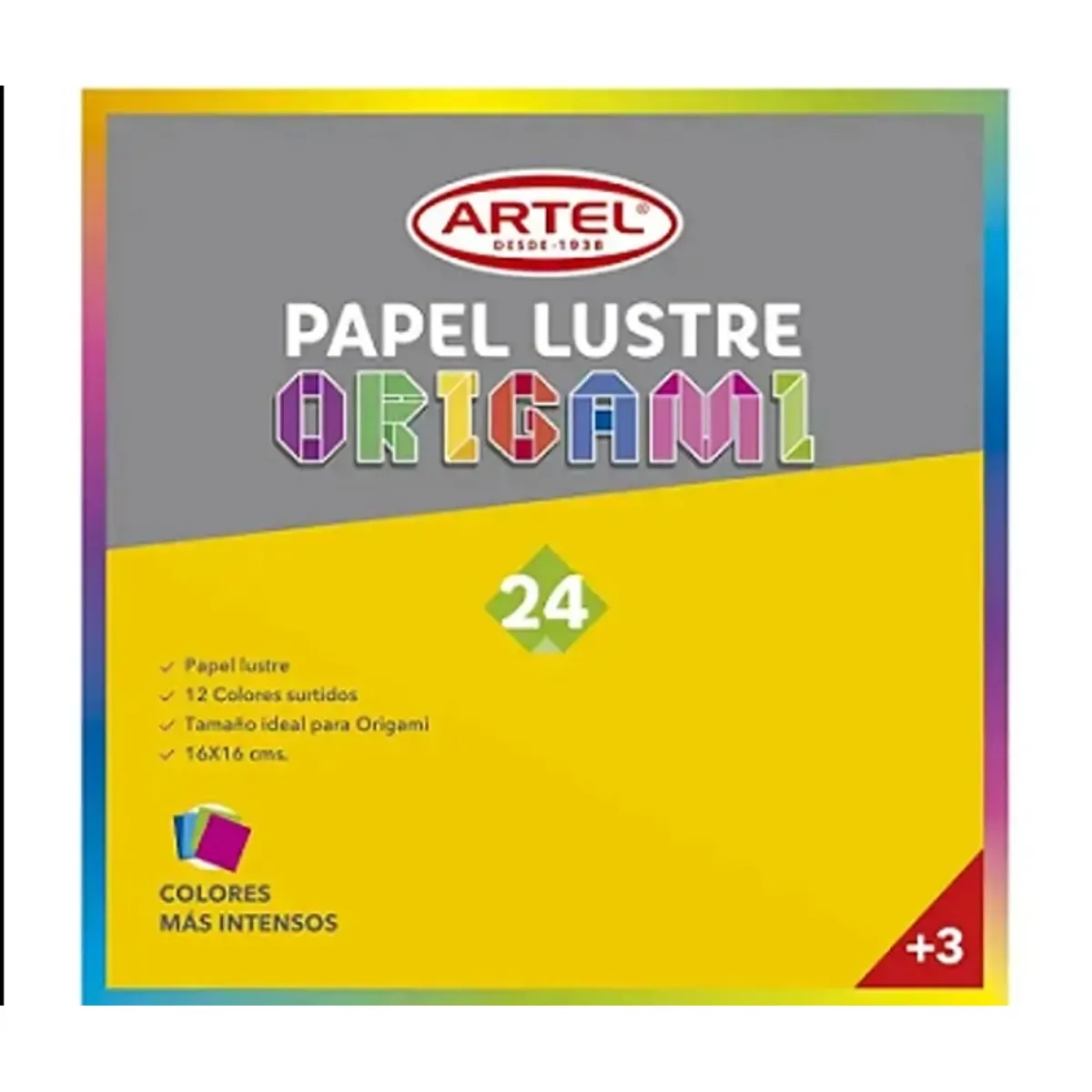 GENERICO - Papel Lustre Origami De Colores Mas Intensos