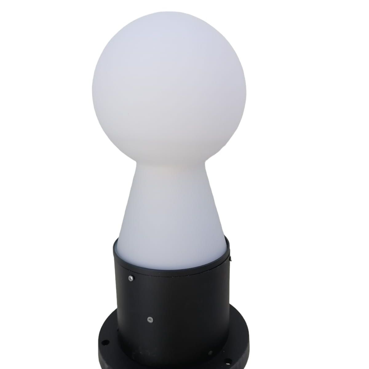 GENERICO - Farol Aplique Poste De Metal y Globo  de Vidrio 42cm De Alto