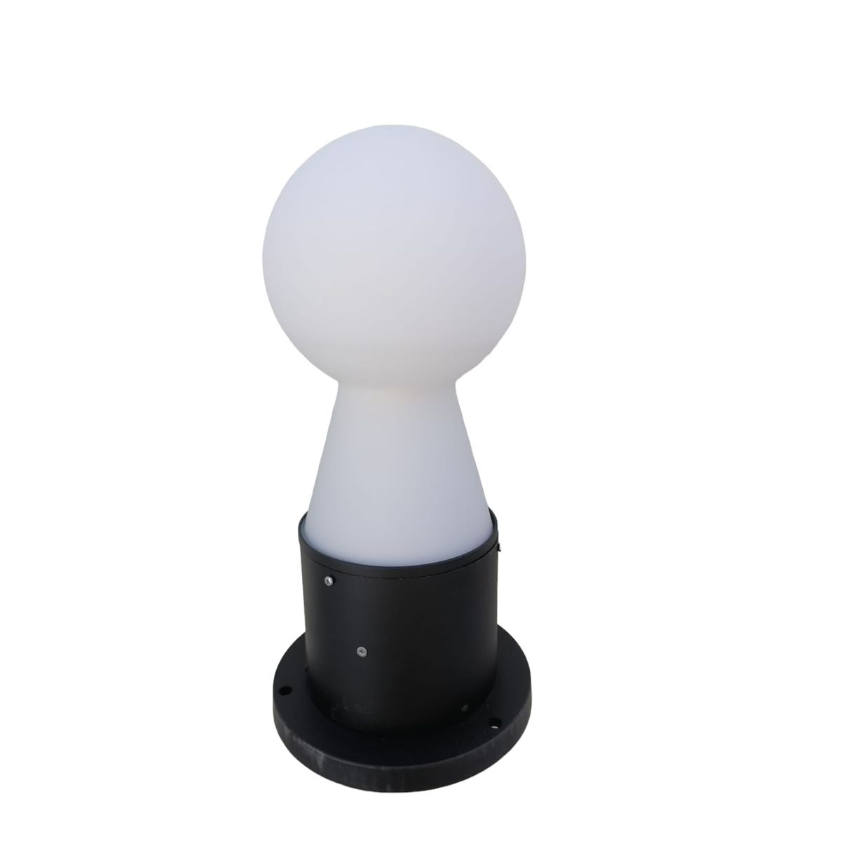 GENERICO - Farol Aplique Poste De Metal y Globo  de Vidrio 42cm De Alto