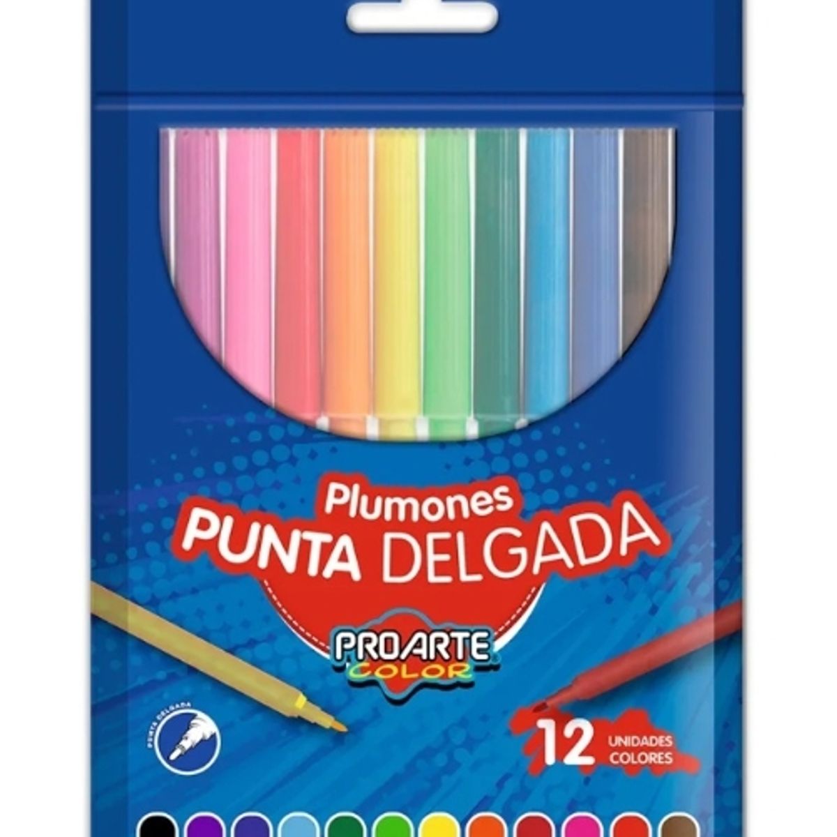 GENERICO - ProArte CoPlumones Punta Delgada 12 Unidades 12 Coloreslor