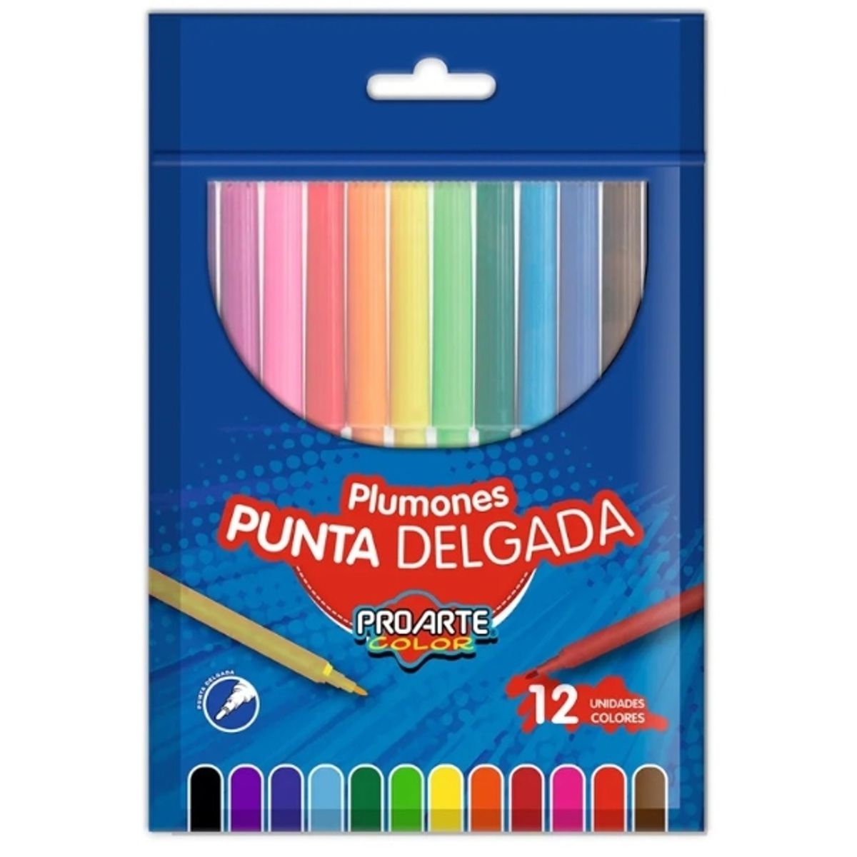 GENERICO - ProArte CoPlumones Punta Delgada 12 Unidades 12 Coloreslor
