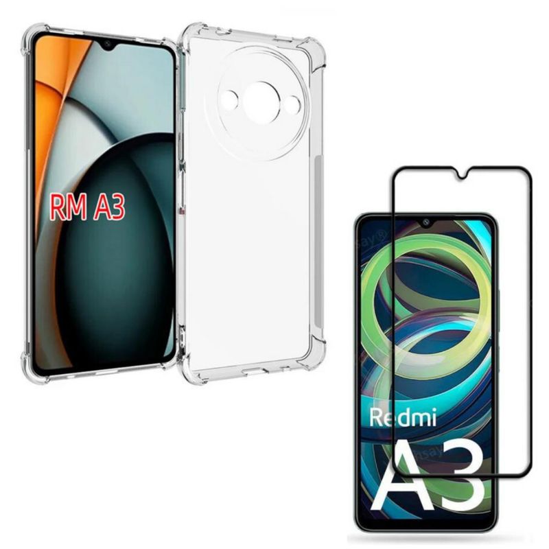 GENERICO - Carcasa Transp Antishock Para Xiaomi Redmi A3 + Lamina Vidrio