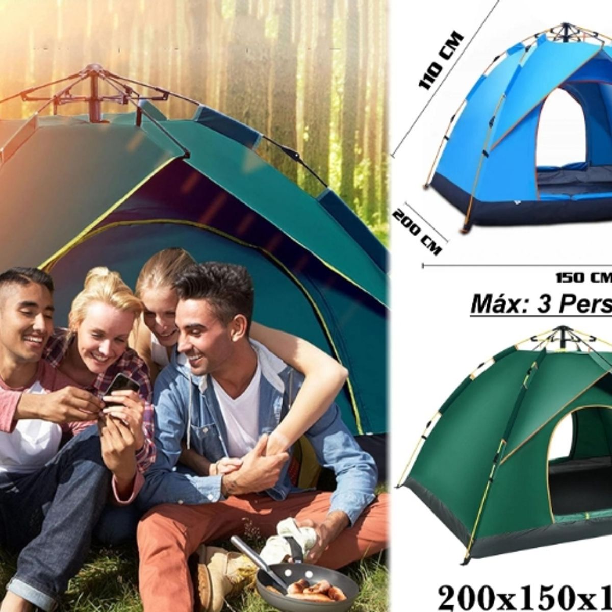 GENERICO - Carpas Para Acampar Al Aire Libre Azul