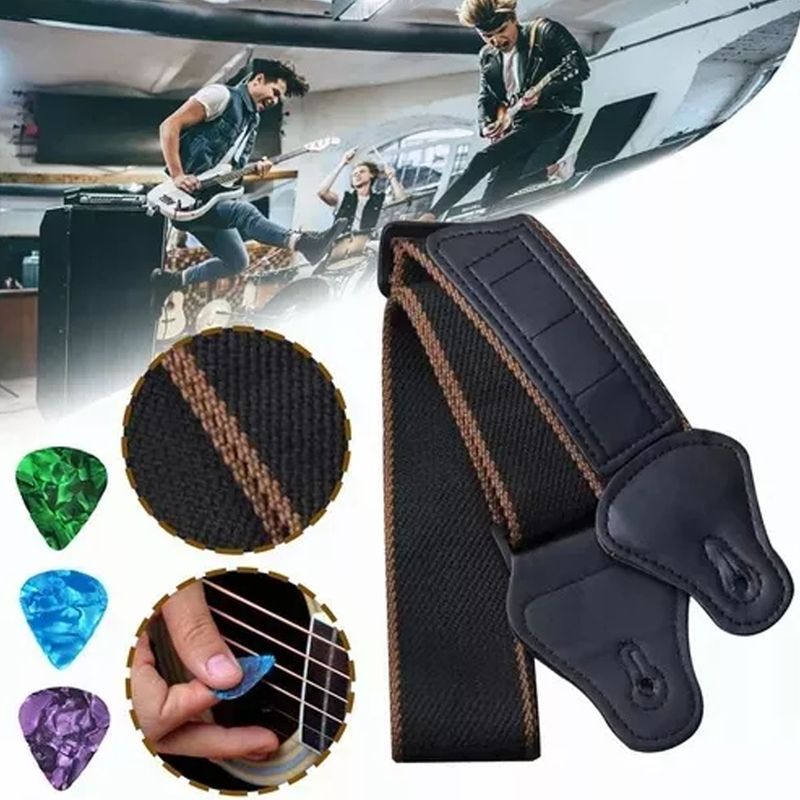 EDWINAYY - Strap Guitarra Bajo Ajustable Con Porta Plumillas Correa
