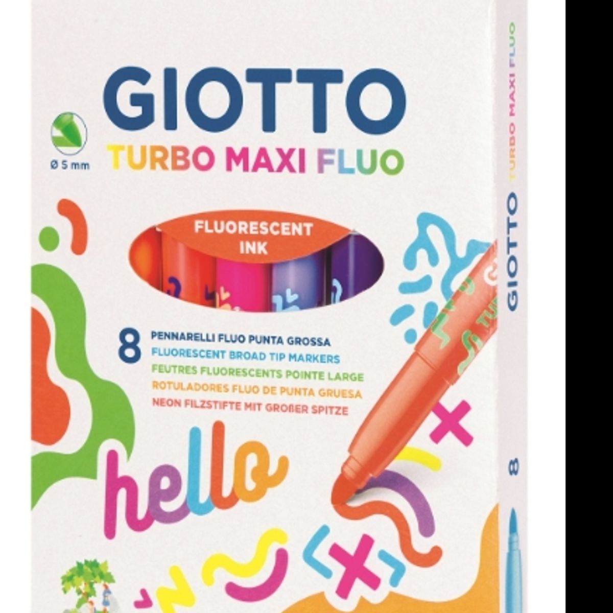 GENERICO - Marcadores Giotto Turbo Maxi Fluo 8 Unidades