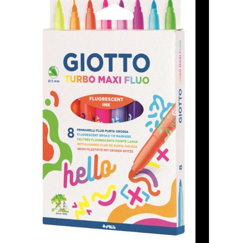 GENERICO - Marcadores Giotto Turbo Maxi Fluo 8 Unidades