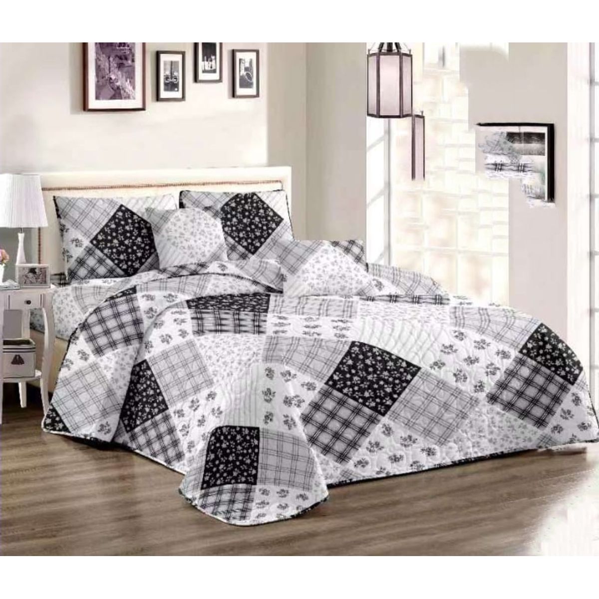 GENERICO - CUBRECAMA  KING CON TELA QUILTS DE VERANO CON DISEÑO    TF