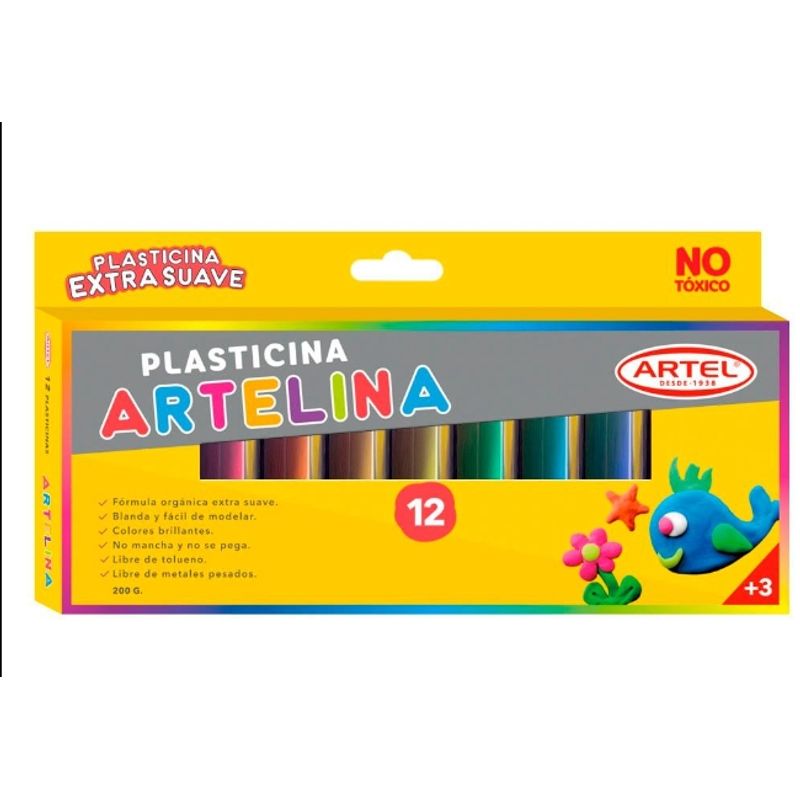 GENERICO - Plastilina Artelina 12 Unidades Artel