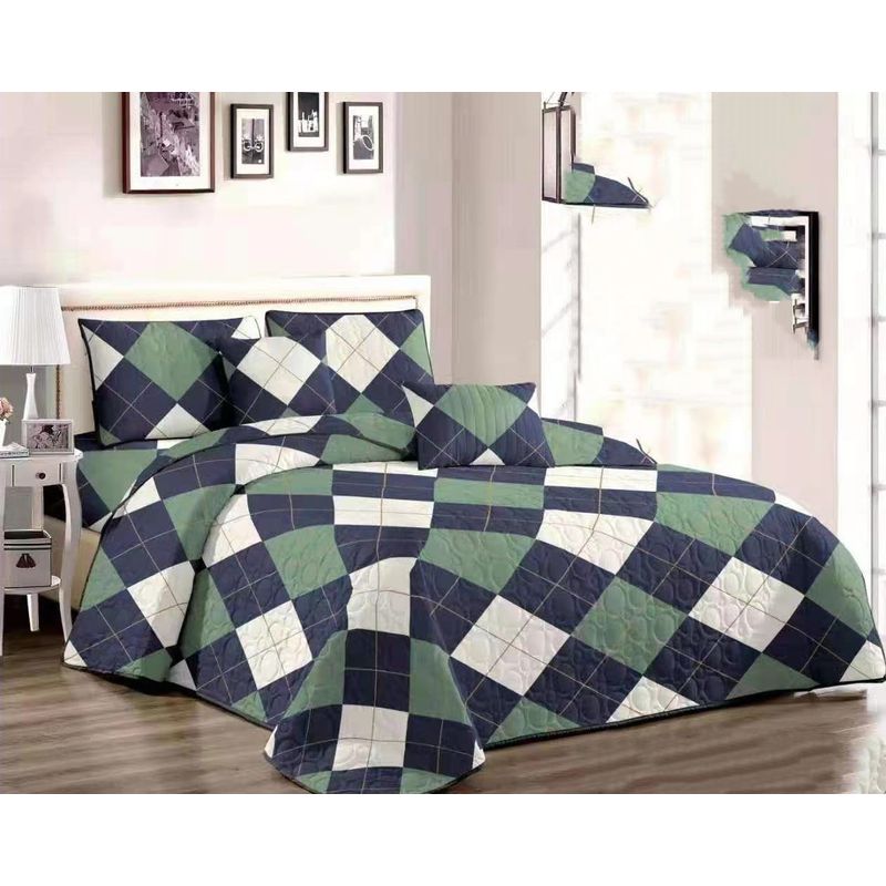GENERICO - CUBRECAMA  KING CON TELA QUILTS DE VERANO CON DISEÑO ROMBO   TF