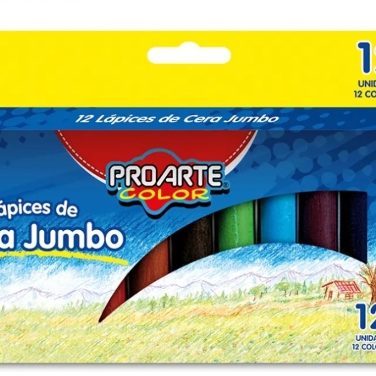 GENERICO - Lapices De Cera Jumbo ProArte Color 12 Unidades 12 Colores