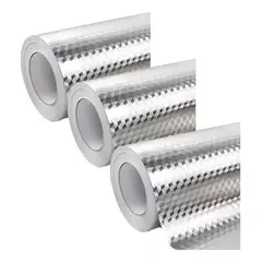 GENERICO - Pack X3 Papel De Aluminio Papel Mural Cocina Autoadhesivo