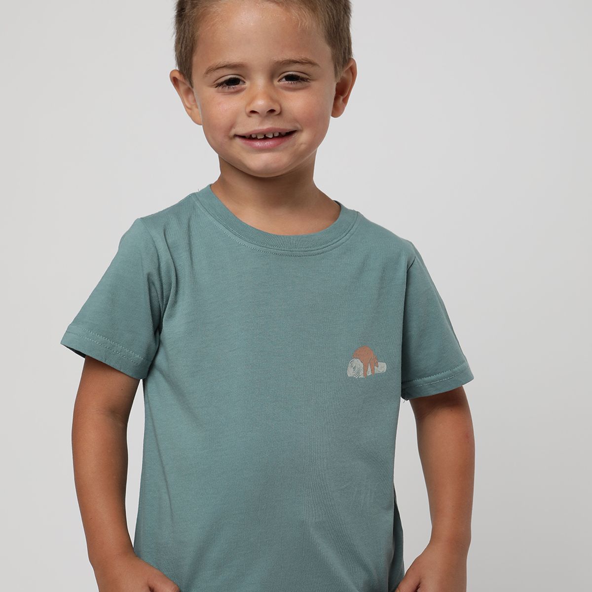 FROENS - Polera manga corta kids no worries verde - Algodón orgánico Froens