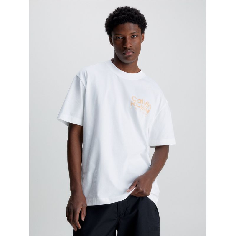 CALVIN KLEIN - Polera Bold Color Blanco Calvin Klein