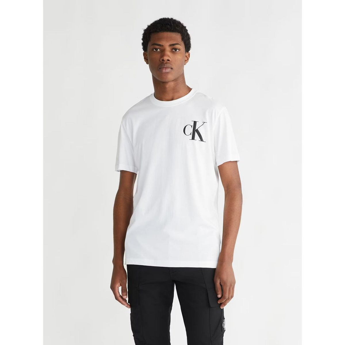 CALVIN KLEIN - Polera Monogram Graphic Blanco Calvin Klein