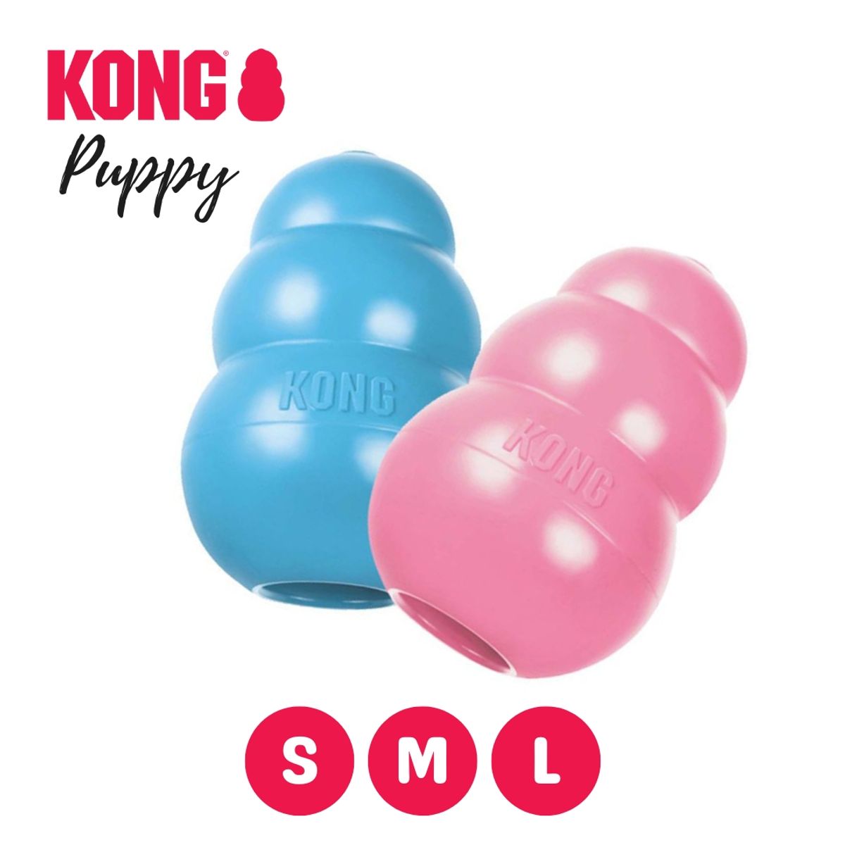 KONG - Juguete Kong Puppy Interactivo Perro Cachorro - Talla S Celeste