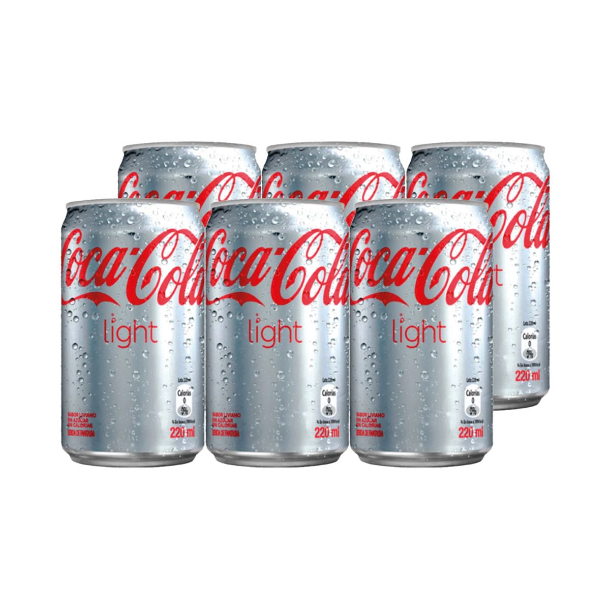 COCA COLA - 6x Bebida Coca Cola Light Lata 220cc